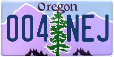 OR license plate 004NEJ