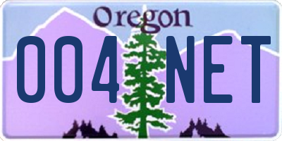 OR license plate 004NET