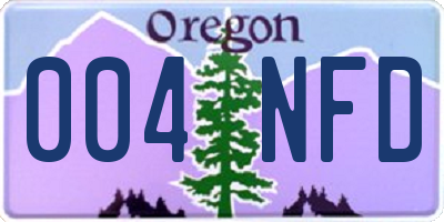 OR license plate 004NFD