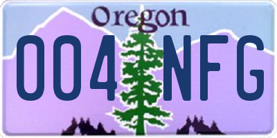 OR license plate 004NFG