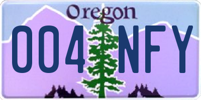 OR license plate 004NFY