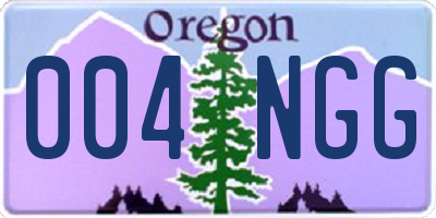 OR license plate 004NGG