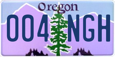 OR license plate 004NGH