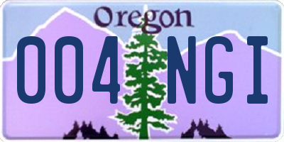 OR license plate 004NGI