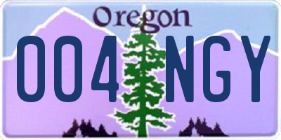 OR license plate 004NGY