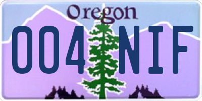 OR license plate 004NIF