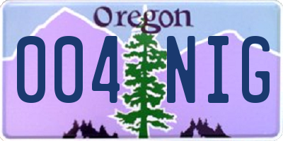 OR license plate 004NIG