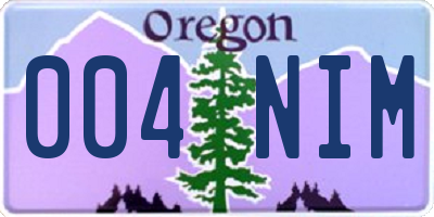 OR license plate 004NIM