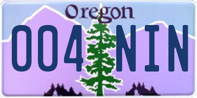 OR license plate 004NIN