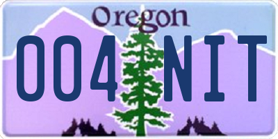 OR license plate 004NIT