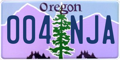 OR license plate 004NJA