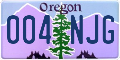 OR license plate 004NJG