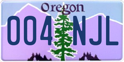 OR license plate 004NJL