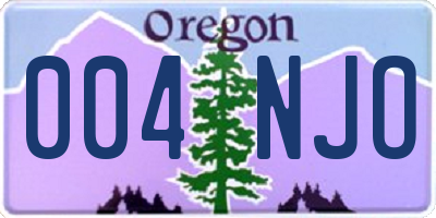 OR license plate 004NJO