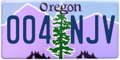 OR license plate 004NJV