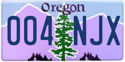 OR license plate 004NJX