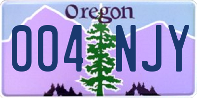 OR license plate 004NJY