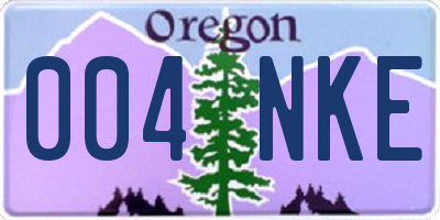 OR license plate 004NKE