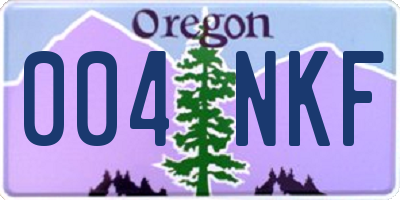 OR license plate 004NKF