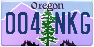 OR license plate 004NKG