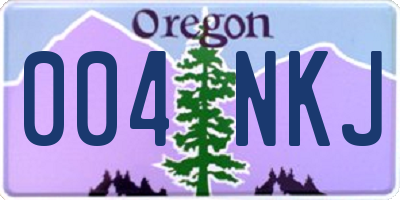 OR license plate 004NKJ