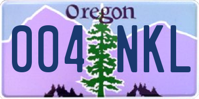 OR license plate 004NKL