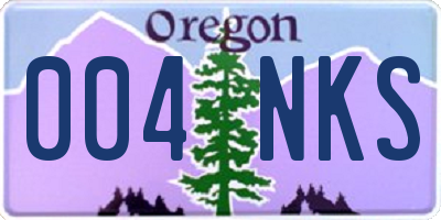 OR license plate 004NKS