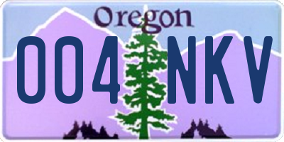 OR license plate 004NKV