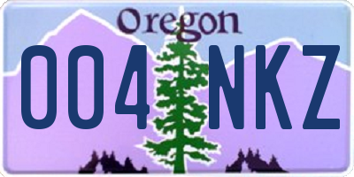 OR license plate 004NKZ