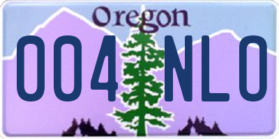 OR license plate 004NLO