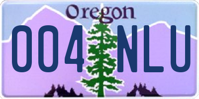 OR license plate 004NLU
