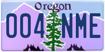 OR license plate 004NME