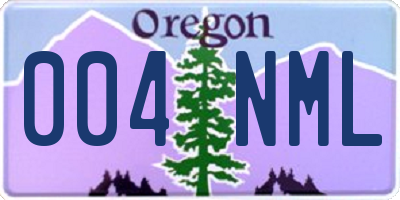 OR license plate 004NML