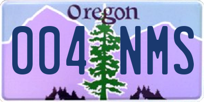 OR license plate 004NMS