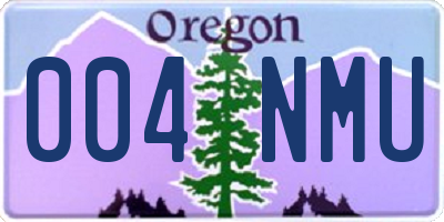 OR license plate 004NMU