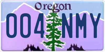 OR license plate 004NMY