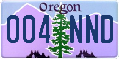 OR license plate 004NND
