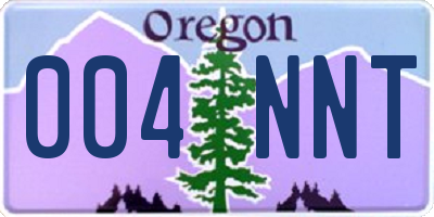 OR license plate 004NNT