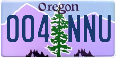 OR license plate 004NNU