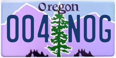 OR license plate 004NOG