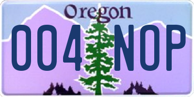 OR license plate 004NOP