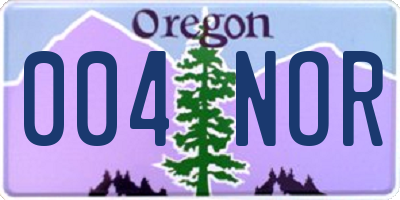 OR license plate 004NOR