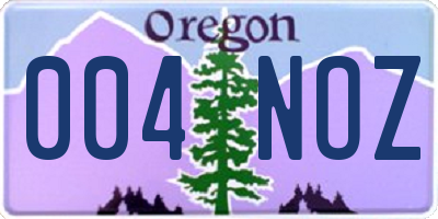OR license plate 004NOZ