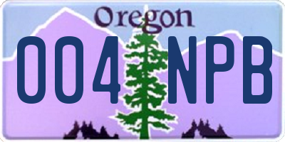 OR license plate 004NPB