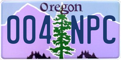 OR license plate 004NPC