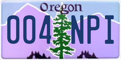 OR license plate 004NPI