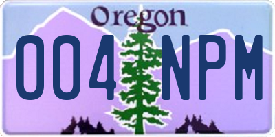 OR license plate 004NPM