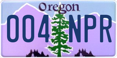 OR license plate 004NPR