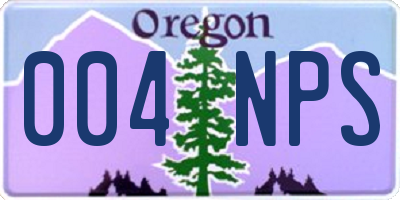 OR license plate 004NPS