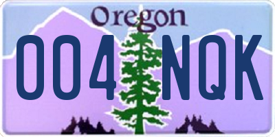 OR license plate 004NQK